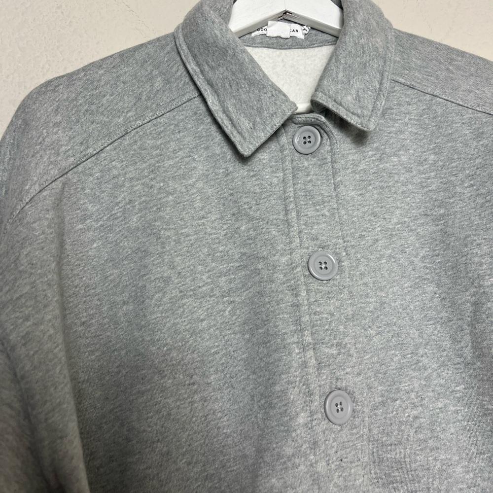 GOOD AMERICAN Fleece Cropped Shirt Jacket - Picture 5 of 8